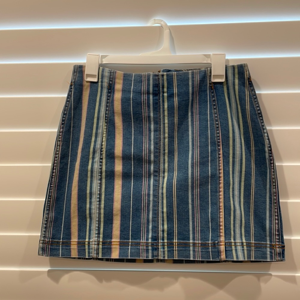 Striped Denim Skirt